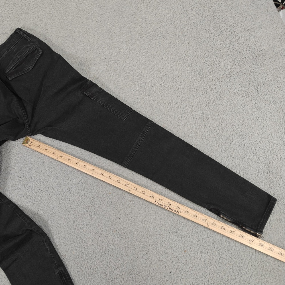Black Orchid Camille Skinny Jogger Pants Womens 26 Cargo Zipper Hem Vintage Blac - Picture 14 of 15